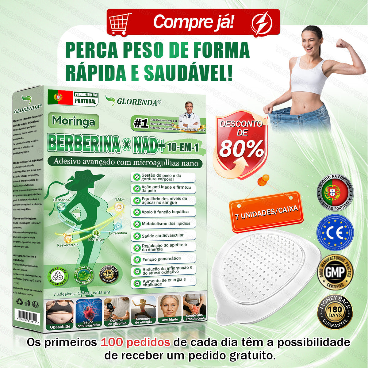 🎊𝑳𝒐𝒋𝒂 𝑶𝒇𝒊𝒄𝒊𝒂𝒍 |🌱🌱𝑮𝑳𝑶𝑹𝑬𝑵𝑫𝑨® 𝑴𝒐𝒓𝒊𝒏𝒈𝒂 · 𝑩𝒆𝒓𝒃𝒆𝒓𝒊𝒏𝒂 × 𝑵𝑨𝑫+ 𝑨𝒅𝒆𝒔𝒊𝒗𝒐 𝑨𝒗𝒂𝒏ç𝒂𝒅𝒐 𝑵𝒂𝒏𝒐 𝑴𝒊𝒄𝒓𝒐𝒏𝒆𝒆𝒅𝒍𝒆 10 𝒆𝒎 1(Apenas uma vez por dia, mudanças visíveis em 7 dias)  ✅ Para obesidade, pele flácida, diabetes, apneia do sono, problemas nas articulações e muito mais